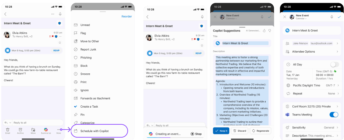 Meeting aus E-Mail